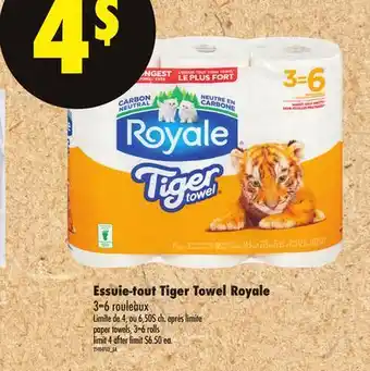 Maxi ESSUIE-TOUT TIGER TOWEL ROYALE, 3=6 ROULEAUX | paper towels offer