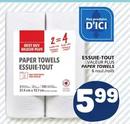 Marché Bonichoix VALEUR PLUS PAPER TOWELS offer