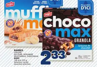 Marché Bonichoix LECLERC GO PURE, NÜGABAR MUFFINMAX, CHOCOMAX BARS offer