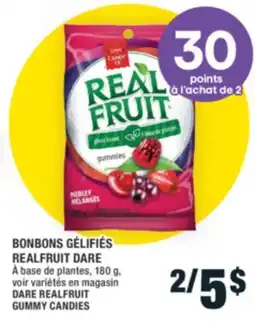 Super C BONBONS GÉLIFIÉS REALFRUIT DARE | DARE REALFRUIT GUMMY CANDIES offer