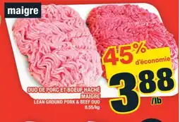 Super C DUO DE PORC ET BOEUF HACHÉ MAIGRE | LEAN GROUND PORK & BEEF DUO offer