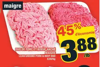 Super C DUO DE PORC ET BOEUF HACHÉ MAIGRE | LEAN GROUND PORK & BEEF DUO offer