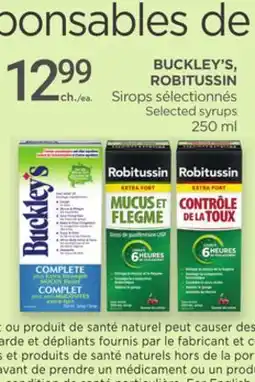 Proxim BUCKLEY'S, ROBITUSSIN Selected syrups offer