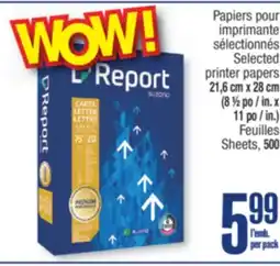 Jean Coutu REPORT Selected printer papers offer