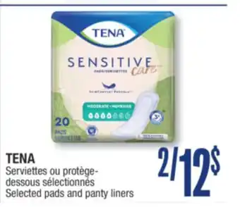 Jean Coutu TENA Selected pads and panty liners offer