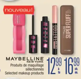 Jean Coutu MAYBELLINE NEW YORK Selected makeup products offer