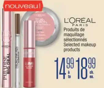 Jean Coutu L`ORÉAL PARIS Selected makeup products offer