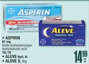 Jean Coutu ASPIRIN, ALEVE Selected Products offer