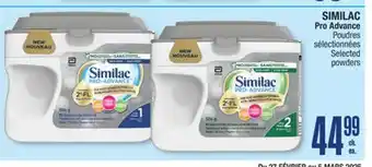 Jean Coutu SIMILAC Pro Advance Selected powders offer