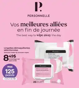 Jean Coutu PERSONNELLE Lingettes démaquillantes sélectionnées offer