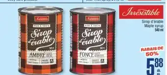 Jean Coutu IRRESISTIBLE Maple syrup offer