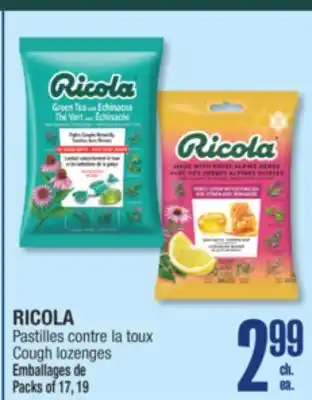 Jean Coutu RICOLA Cough lozenges offer