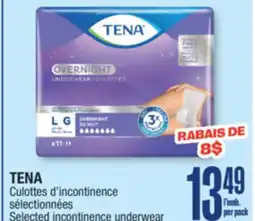 Jean Coutu TENA Selected incontinence underwear offer