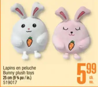 Jean Coutu Bunny plush toys offer