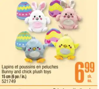 Jean Coutu Bunny and chick plush toys offer