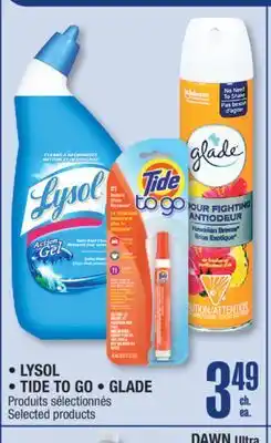 Jean Coutu LYSOL, TIDE TO GO, GLADE Selected products offer