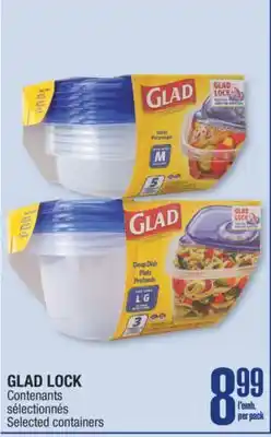 Jean Coutu GLAD LOCK Selected containers offer