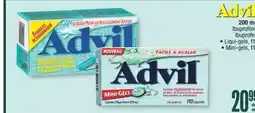 Jean Coutu ADVIL Ibuprofen • Liqui-gels, 11 • Mini-gels, 11 offer