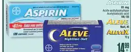 Jean Coutu ASPIRIN, ALEVE, ALEVEX Selected Products offer