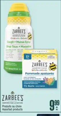 Jean Coutu Zarbee's Assorted products offer