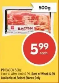 Shoppers Drug Mart PC bacon offer