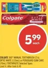 Shoppers Drug Mart Colgate 360° manual toothbrush offer