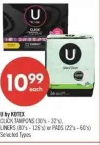 Shoppers Drug Mart U by kotex offer