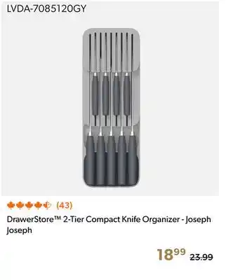 Shopper+ DrawerStore 2-Tier Compact Knife Organizer - Joseph Joseph offer