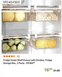 Shopper+ Fridge Under-Shelf Drawer with Dividers, Fridge Storage Box, 2 Packs - STORA offer