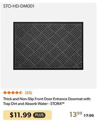 Shopper+ Thick and Non-Slip Front Door Entrance Doormat with Trap Dirt and Absorb Water - STORA offer