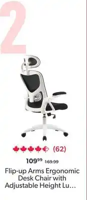 Shopper+ Flip-up Arms Ergonomic Desk Chair with Adjustable Height Lu offer