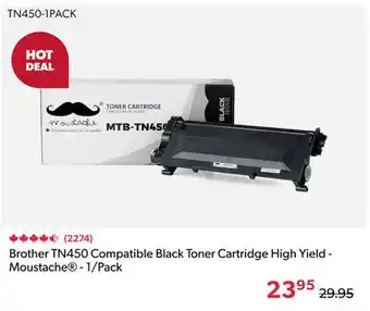 Shopper+ Brother TN450 Compatible Black Toner Cartridge High Yield - Moustache - 1/Pack offer