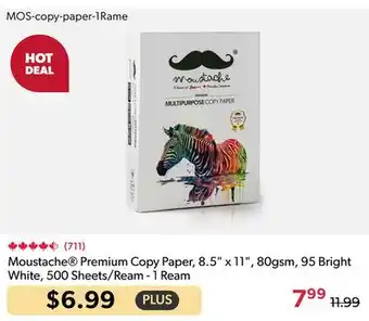 Shopper+ Moustache Premium Copy Paper, 8.5 x 11, 80gsm, 95 Bright White, 500 Sheets/Ream - 1 Ream offer