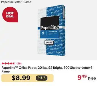 Shopper+ Paperline Office Paper, 20 lbs, 92 Bright, 500 Sheets--Letter-1 Rame offer