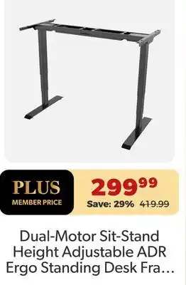 Shopper+ Dual-Motor Sit-Stand Height Adjustable ADR Ergo Standing Desk Frame - PrimeCables offer