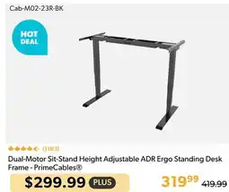 Shopper+ Dual-Motor Sit-Stand Height Adjustable ADR Ergo Standing Desk Frame - PrimeCables offer