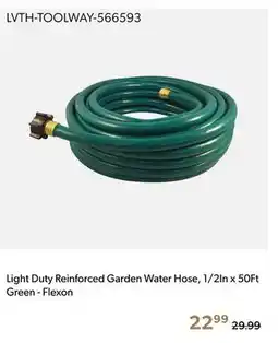 Shopper+ Light Duty Reinforced Garden Water Hose, 1/2In x 50Ft Green - Flexon offer