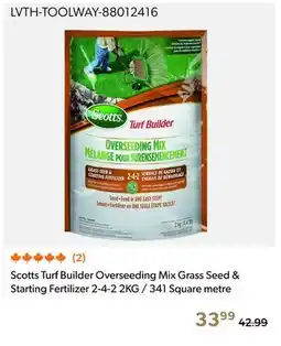 Shopper+ Scotts Turf Builder Overseeding Mix Grass Seed & Starting Fertilizer 2-4-2 2KG / 341 Square metre offer