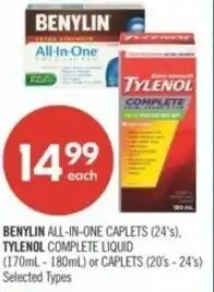 Shoppers Drug Mart Benylin all-in-one caplets offer