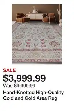 Wayfair Hand-Knotted High-Quality Gold and Gold Area Rug offer