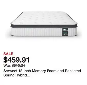 Bed Bath & Beyond Serweet 12-Inch Memory Foam and Pocketed Spring Hybrid Mattress,Matress in a Box offer