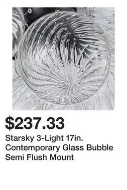 Bed Bath & Beyond Starsky 3-Light 17in. Contemporary Glass Bubble Semi Flush Mount offer