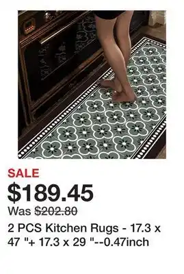 Bed Bath & Beyond 2 PCS Kitchen Rugs - 17.3 x 47 + 17.3 x 29 --0.47inch offer