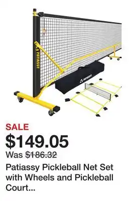 Bed Bath & Beyond Patiassy Pickleball Net Set with Wheels and Pickleball Court Marking Kit 22 FT offer