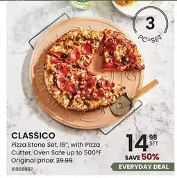 Stokes CLASSICO Pizza Stone Set, 15, with Pizza Cutter offer