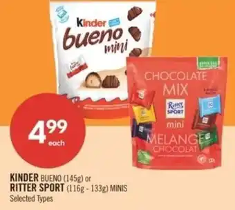 Shoppers Drug Mart Kinder bueno or ritter sport minis offer