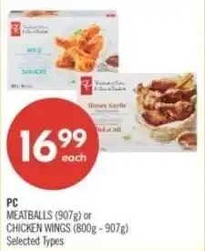 Shoppers Drug Mart PC meatballs or chicken wings offer