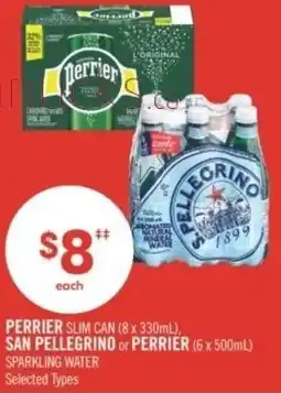 Shoppers Drug Mart Perrier slim can and san pellegrino or perrier offer