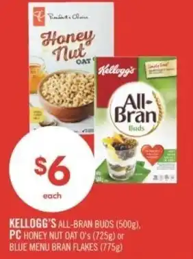 Shoppers Drug Mart Kellogg's all-bran buds or PC honey nut oat offer