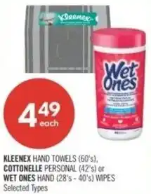 Shoppers Drug Mart Kleenex hand towels and Cottonelle or Wet Ones offer